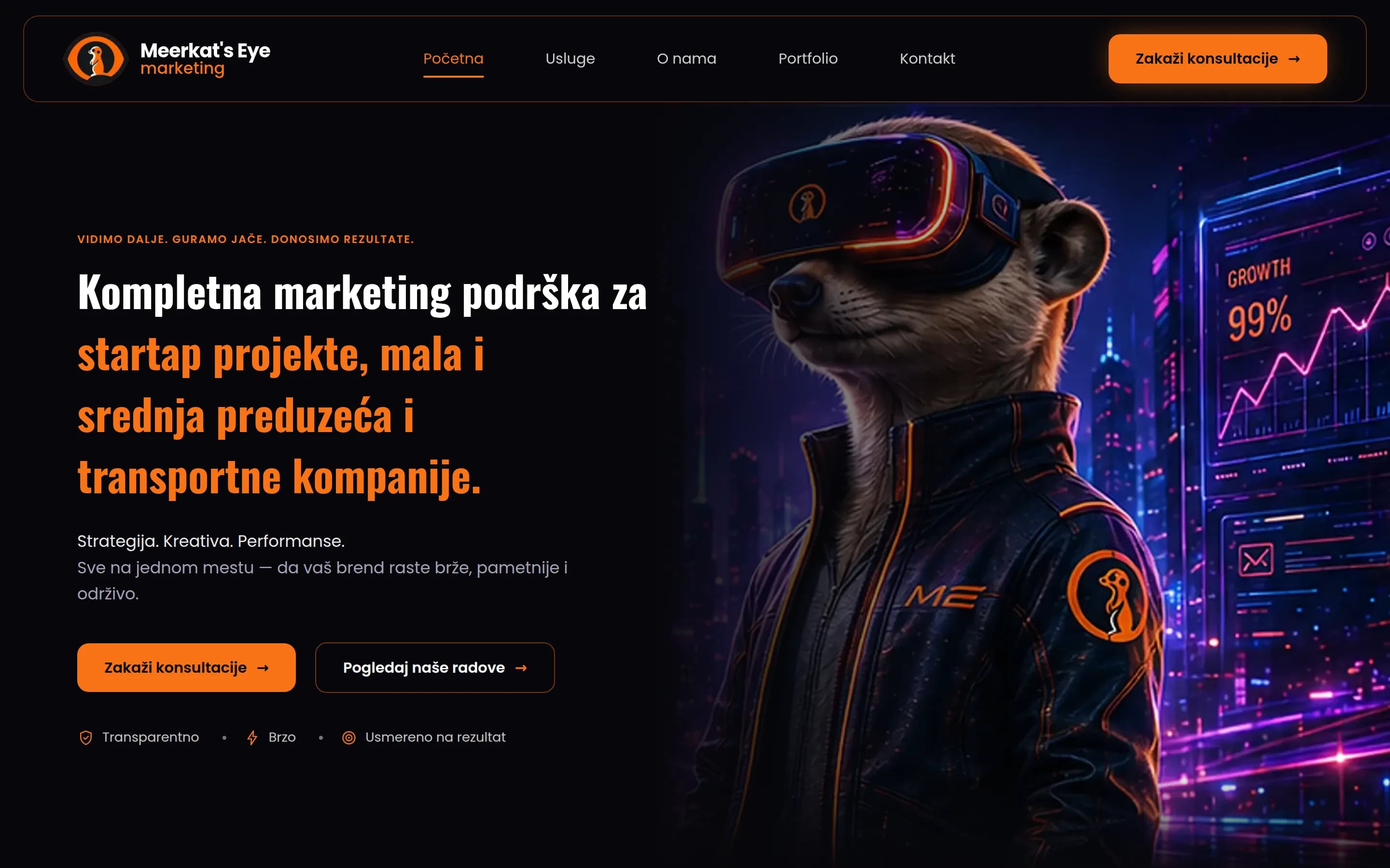 Sajt: Meerkat's Eye marketing — marketing agencija
