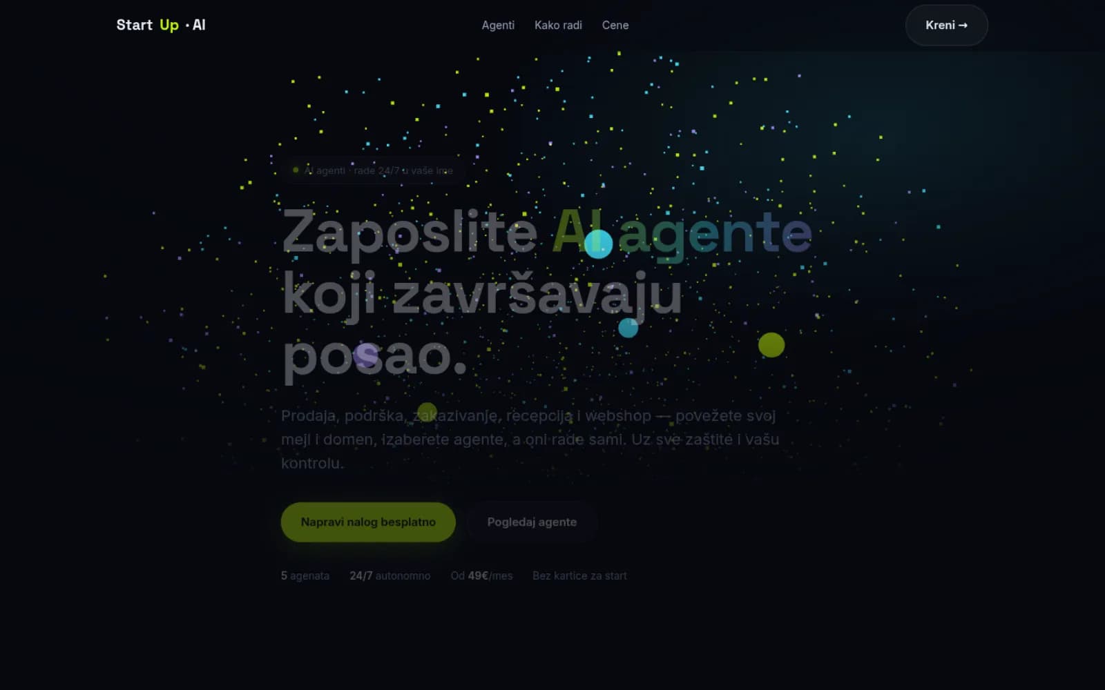 Sajt: AI Agenti — SaaS platforma agenata za biznis