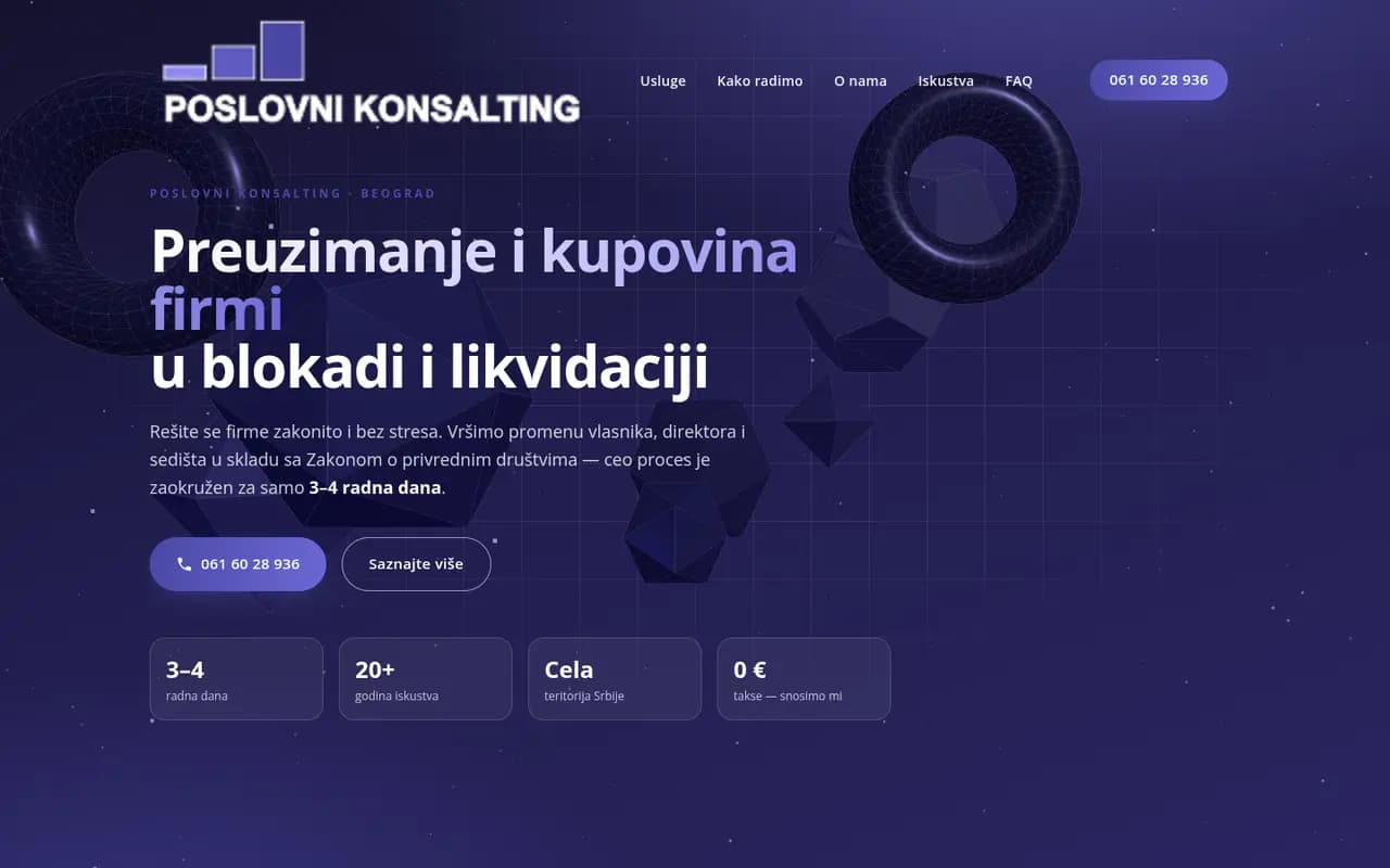 Sajt: Preuzimanje i kupovina firmi — Poslovni konsalting